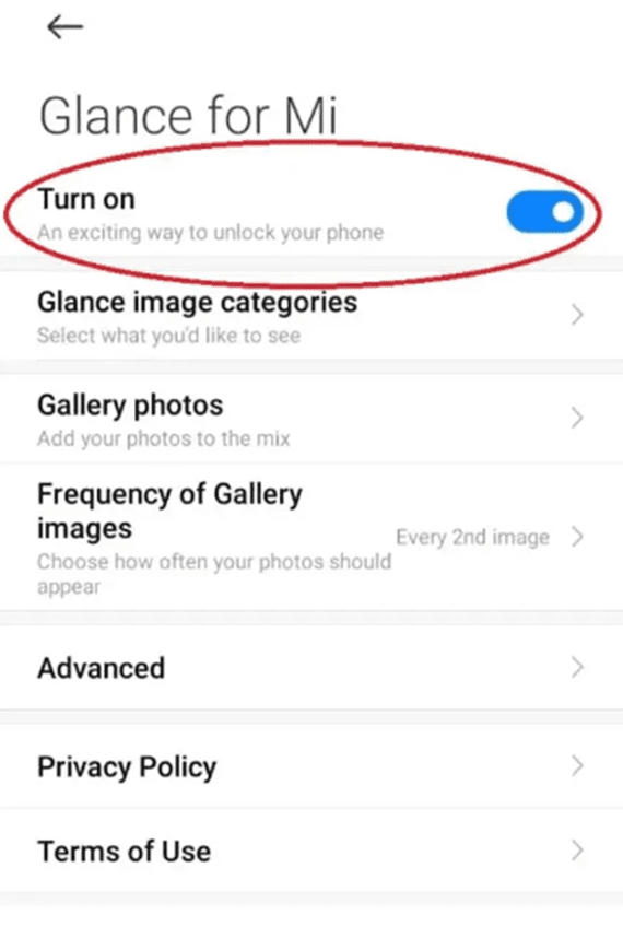 step 4 of how to turn off Glance in Mi 11i hypercharge
