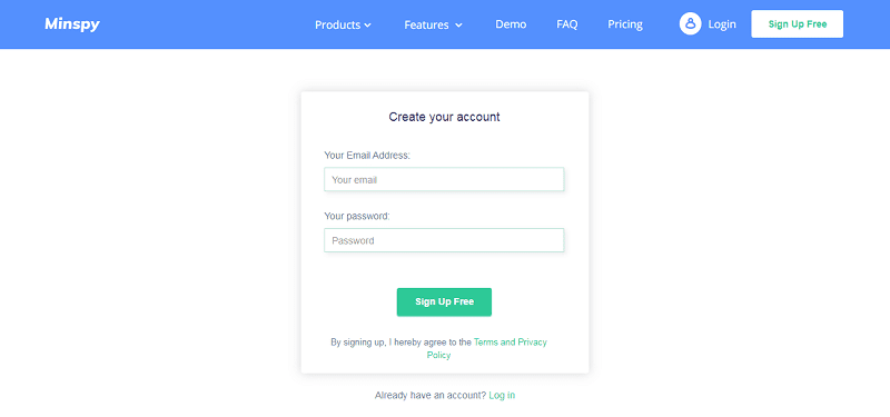 minspy sign up